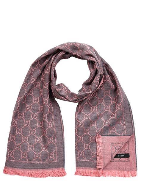 pink and grey gucci scarf|Gucci neckerchief.